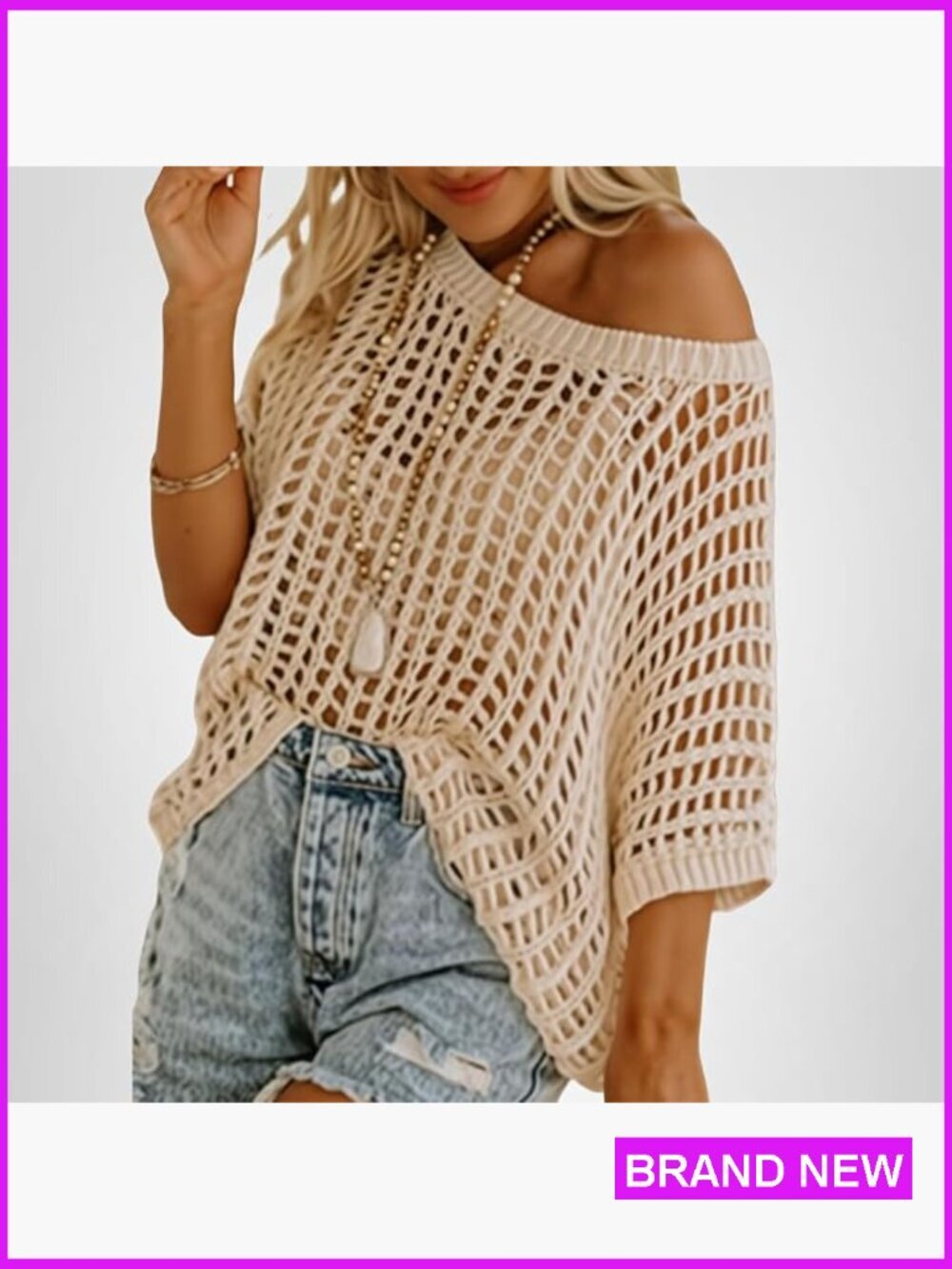 Crochet Hollow Out Knit Pullover Sweater Casual Summer Beach Coverup